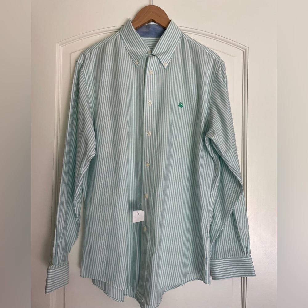 Brooks Brothers Men's Striped Green Shirt